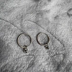 Lulu's Elegant Silver Earrings with Crystal Charm